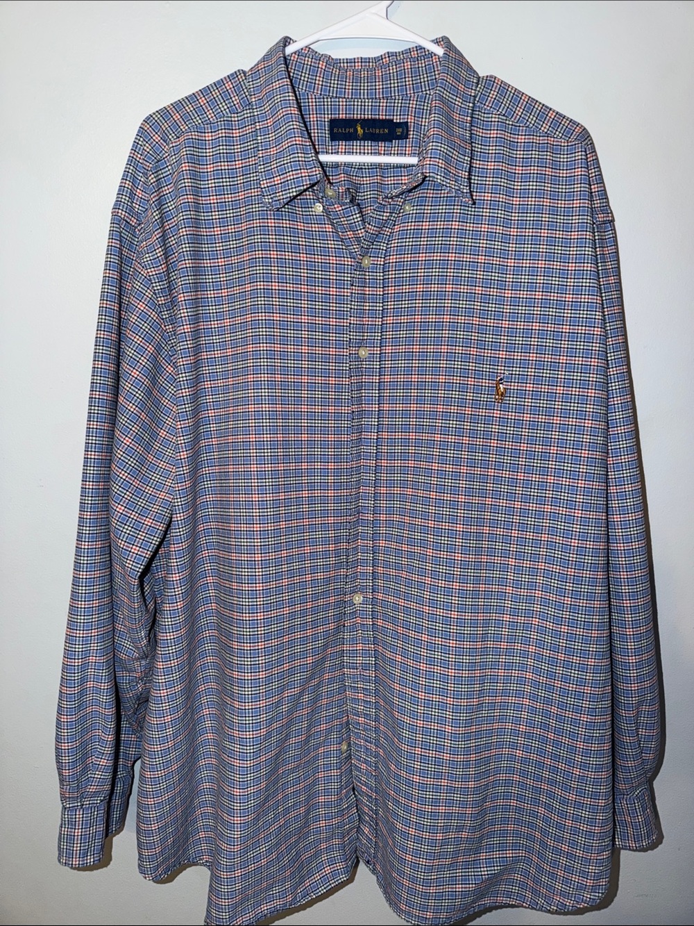 Ralph Lauren Blue and Pink Checked Dress Shirt